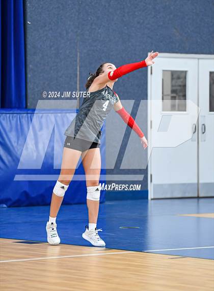Thumbnail 1 in Incarnate Word Academy vs Brazos Christian (TAPPS Volleyball 4A Bi-District) photogallery.