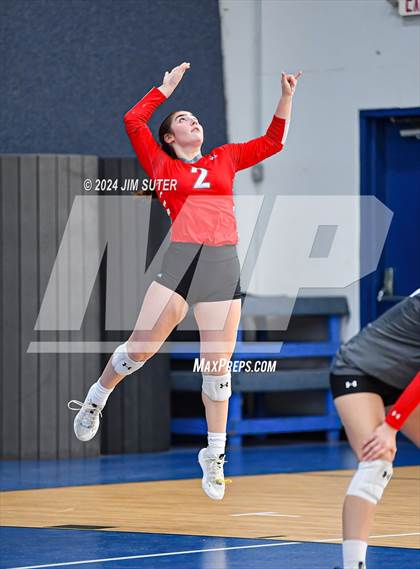 Thumbnail 1 in Incarnate Word Academy vs Brazos Christian (TAPPS Volleyball 4A Bi-District) photogallery.