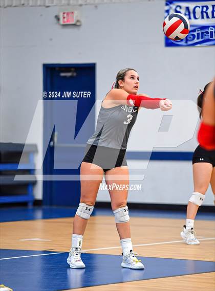 Thumbnail 1 in Incarnate Word Academy vs Brazos Christian (TAPPS Volleyball 4A Bi-District) photogallery.