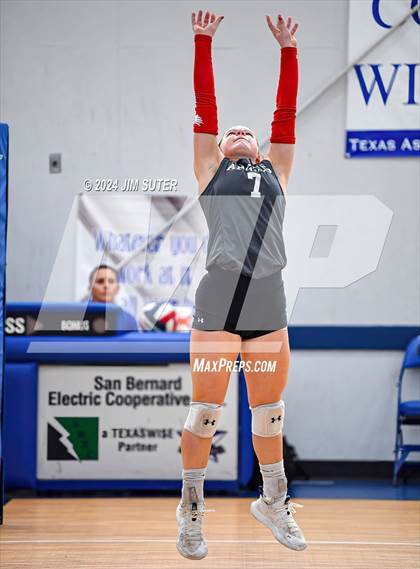 Thumbnail 2 in Incarnate Word Academy vs Brazos Christian (TAPPS Volleyball 4A Bi-District) photogallery.