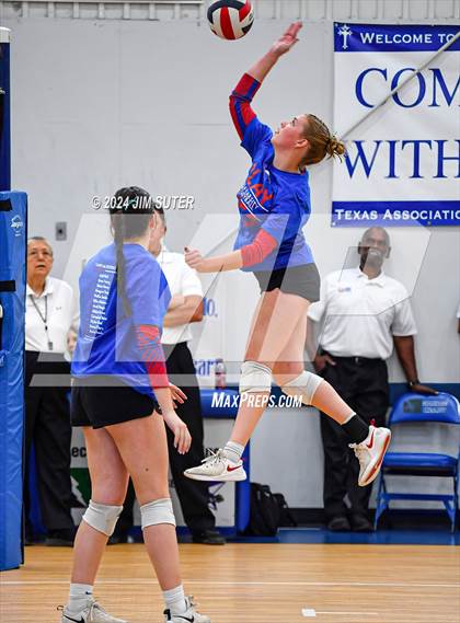 Thumbnail 1 in Incarnate Word Academy vs Brazos Christian (TAPPS Volleyball 4A Bi-District) photogallery.