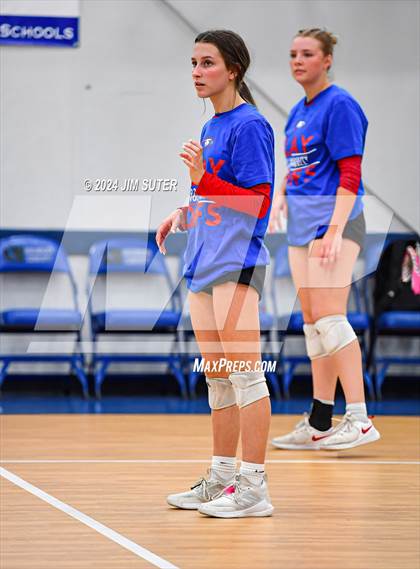 Thumbnail 3 in Incarnate Word Academy vs Brazos Christian (TAPPS Volleyball 4A Bi-District) photogallery.