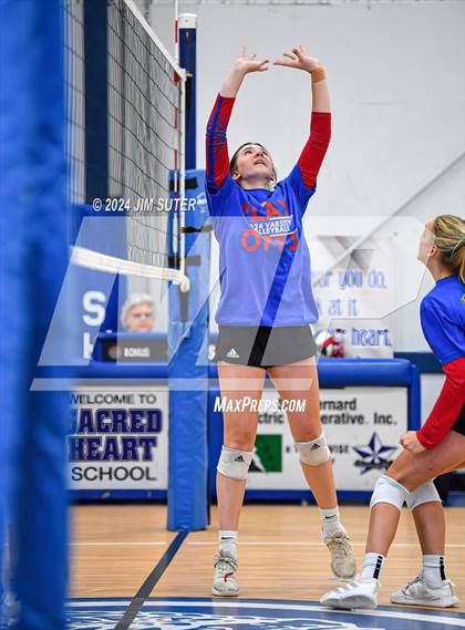 Thumbnail 2 in Incarnate Word Academy vs Brazos Christian (TAPPS Volleyball 4A Bi-District) photogallery.