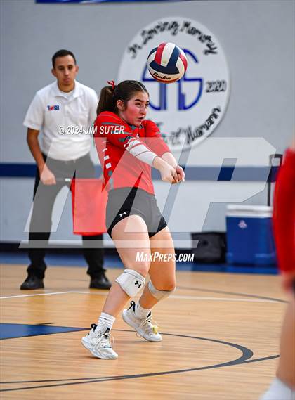 Thumbnail 2 in Incarnate Word Academy vs Brazos Christian (TAPPS Volleyball 4A Bi-District) photogallery.