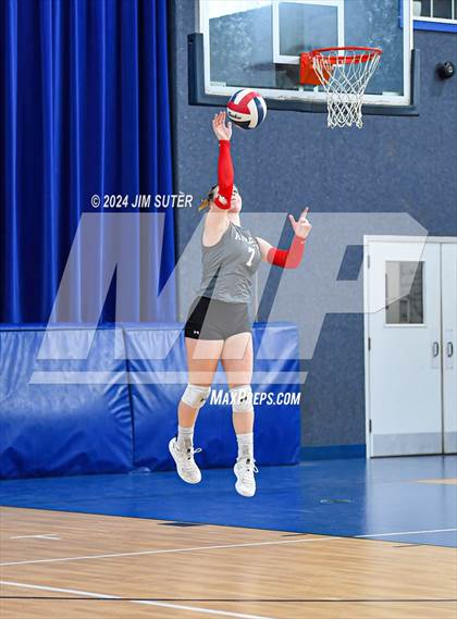 Thumbnail 1 in Incarnate Word Academy vs Brazos Christian (TAPPS Volleyball 4A Bi-District) photogallery.