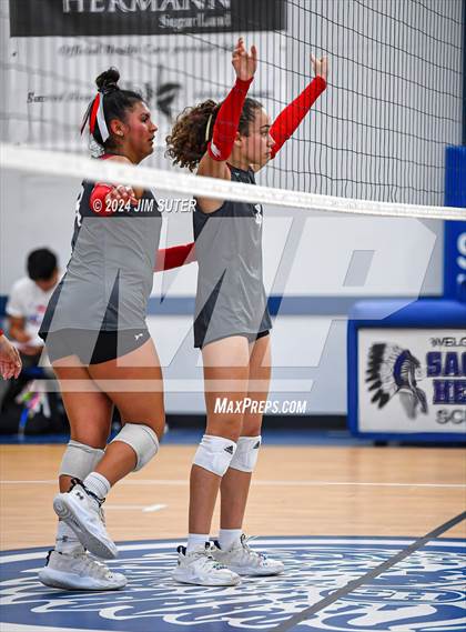 Thumbnail 1 in Incarnate Word Academy vs Brazos Christian (TAPPS Volleyball 4A Bi-District) photogallery.
