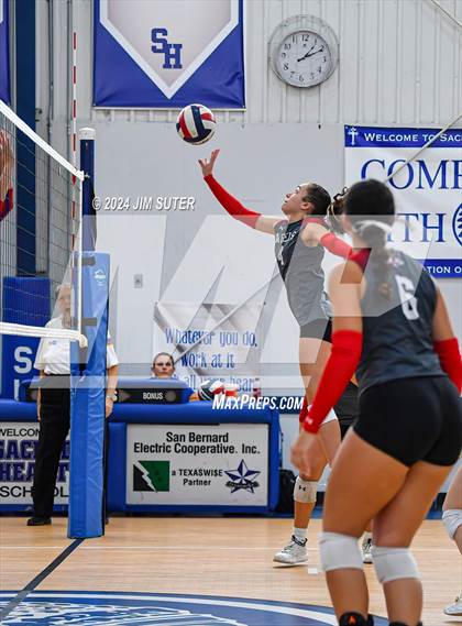 Thumbnail 1 in Incarnate Word Academy vs Brazos Christian (TAPPS Volleyball 4A Bi-District) photogallery.