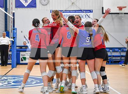 Thumbnail 2 in Incarnate Word Academy vs Brazos Christian (TAPPS Volleyball 4A Bi-District) photogallery.