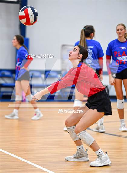 Thumbnail 3 in Incarnate Word Academy vs Brazos Christian (TAPPS Volleyball 4A Bi-District) photogallery.