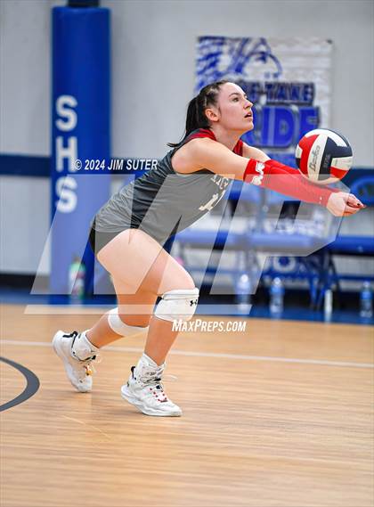 Thumbnail 2 in Incarnate Word Academy vs Brazos Christian (TAPPS Volleyball 4A Bi-District) photogallery.