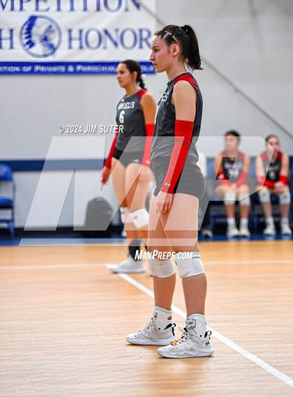 Thumbnail 1 in Incarnate Word Academy vs Brazos Christian (TAPPS Volleyball 4A Bi-District) photogallery.