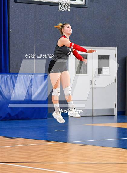 Thumbnail 1 in Incarnate Word Academy vs Brazos Christian (TAPPS Volleyball 4A Bi-District) photogallery.