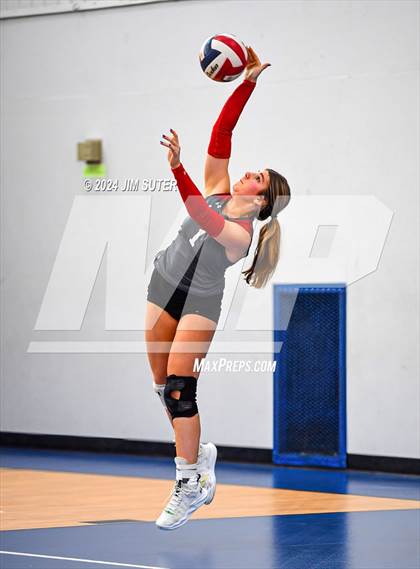 Thumbnail 1 in Incarnate Word Academy vs Brazos Christian (TAPPS Volleyball 4A Bi-District) photogallery.