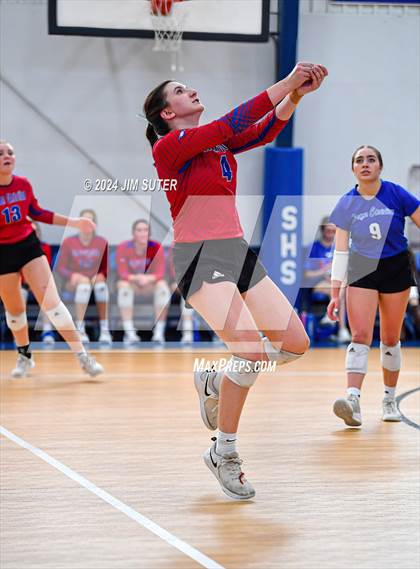 Thumbnail 2 in Incarnate Word Academy vs Brazos Christian (TAPPS Volleyball 4A Bi-District) photogallery.