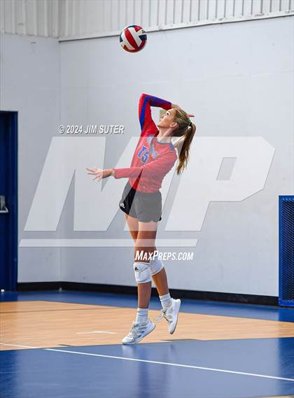 Thumbnail 1 in Incarnate Word Academy vs Brazos Christian (TAPPS Volleyball 4A Bi-District) photogallery.