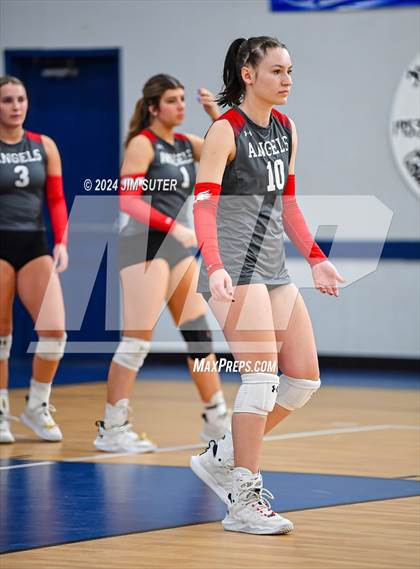 Thumbnail 1 in Incarnate Word Academy vs Brazos Christian (TAPPS Volleyball 4A Bi-District) photogallery.