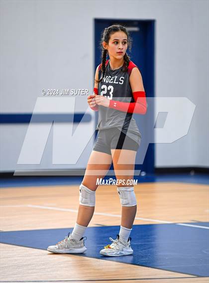 Thumbnail 1 in Incarnate Word Academy vs Brazos Christian (TAPPS Volleyball 4A Bi-District) photogallery.