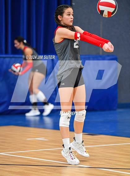 Thumbnail 1 in Incarnate Word Academy vs Brazos Christian (TAPPS Volleyball 4A Bi-District) photogallery.