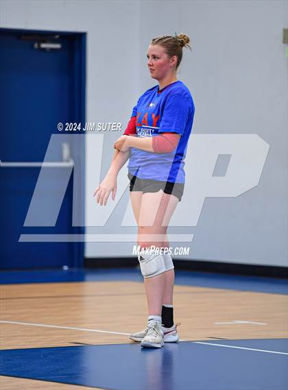 Thumbnail 3 in Incarnate Word Academy vs Brazos Christian (TAPPS Volleyball 4A Bi-District) photogallery.