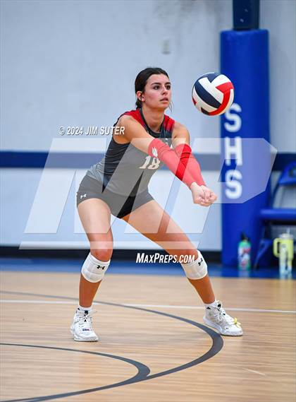 Thumbnail 1 in Incarnate Word Academy vs Brazos Christian (TAPPS Volleyball 4A Bi-District) photogallery.