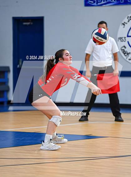 Thumbnail 2 in Incarnate Word Academy vs Brazos Christian (TAPPS Volleyball 4A Bi-District) photogallery.