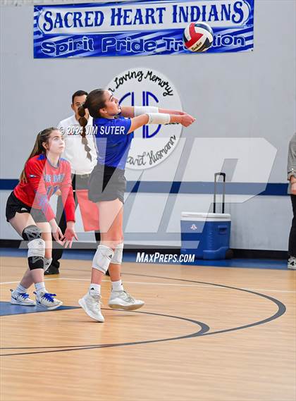 Thumbnail 3 in Incarnate Word Academy vs Brazos Christian (TAPPS Volleyball 4A Bi-District) photogallery.