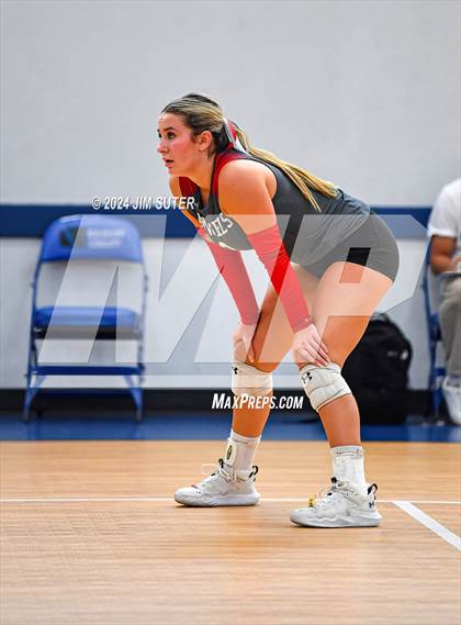 Thumbnail 3 in Incarnate Word Academy vs Brazos Christian (TAPPS Volleyball 4A Bi-District) photogallery.