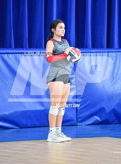 Thumbnail 3 in Incarnate Word Academy vs Brazos Christian (TAPPS Volleyball 4A Bi-District) photogallery.