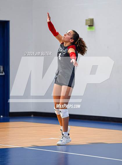 Thumbnail 3 in Incarnate Word Academy vs Brazos Christian (TAPPS Volleyball 4A Bi-District) photogallery.