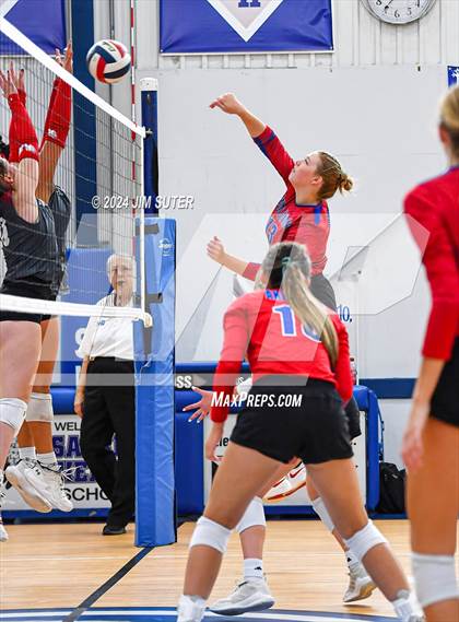 Thumbnail 1 in Incarnate Word Academy vs Brazos Christian (TAPPS Volleyball 4A Bi-District) photogallery.