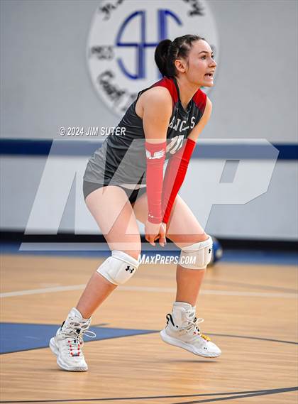 Thumbnail 2 in Incarnate Word Academy vs Brazos Christian (TAPPS Volleyball 4A Bi-District) photogallery.