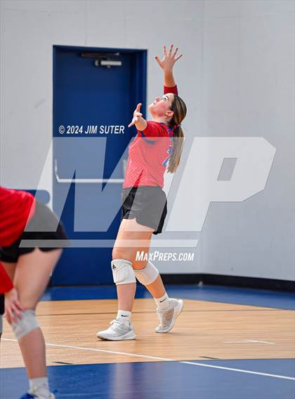 Thumbnail 1 in Incarnate Word Academy vs Brazos Christian (TAPPS Volleyball 4A Bi-District) photogallery.