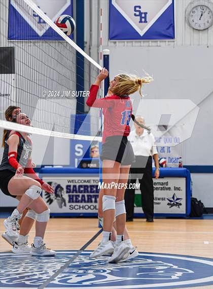 Thumbnail 2 in Incarnate Word Academy vs Brazos Christian (TAPPS Volleyball 4A Bi-District) photogallery.