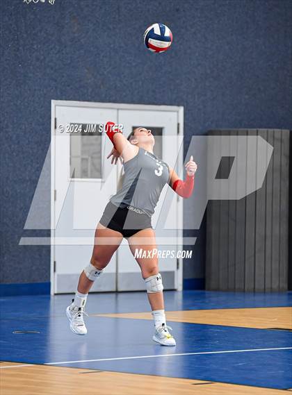 Thumbnail 2 in Incarnate Word Academy vs Brazos Christian (TAPPS Volleyball 4A Bi-District) photogallery.