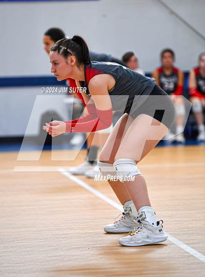 Thumbnail 3 in Incarnate Word Academy vs Brazos Christian (TAPPS Volleyball 4A Bi-District) photogallery.