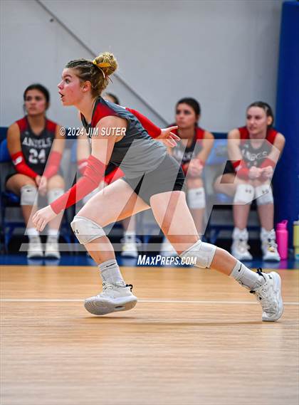 Thumbnail 1 in Incarnate Word Academy vs Brazos Christian (TAPPS Volleyball 4A Bi-District) photogallery.