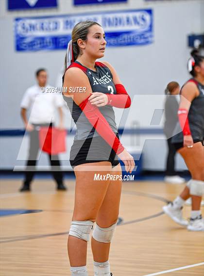 Thumbnail 3 in Incarnate Word Academy vs Brazos Christian (TAPPS Volleyball 4A Bi-District) photogallery.