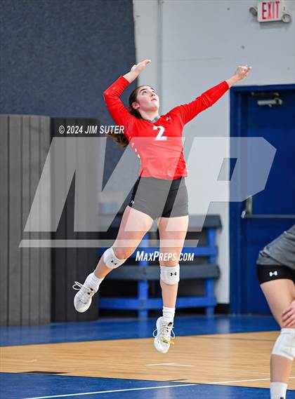 Thumbnail 2 in Incarnate Word Academy vs Brazos Christian (TAPPS Volleyball 4A Bi-District) photogallery.