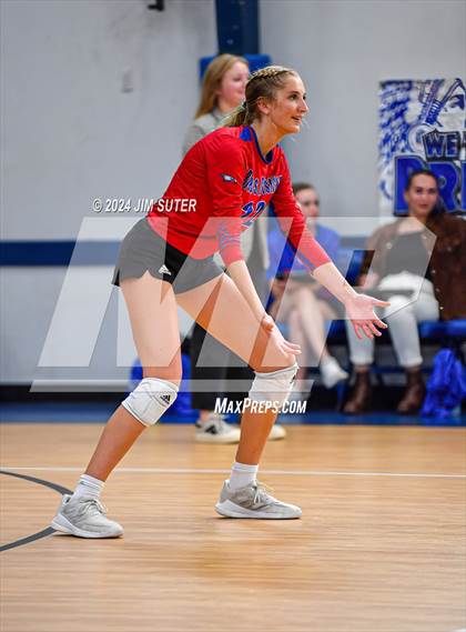 Thumbnail 2 in Incarnate Word Academy vs Brazos Christian (TAPPS Volleyball 4A Bi-District) photogallery.