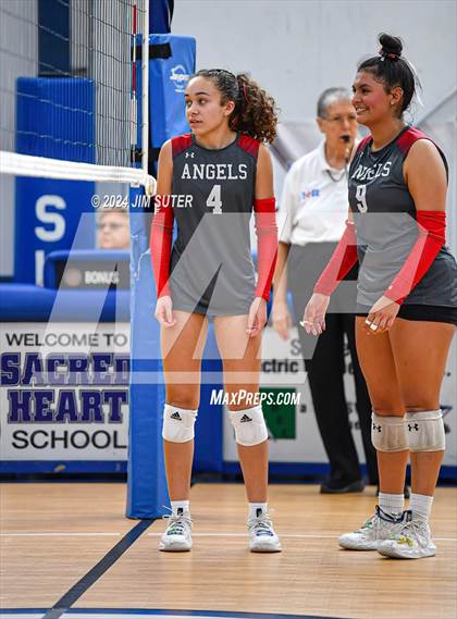 Thumbnail 3 in Incarnate Word Academy vs Brazos Christian (TAPPS Volleyball 4A Bi-District) photogallery.