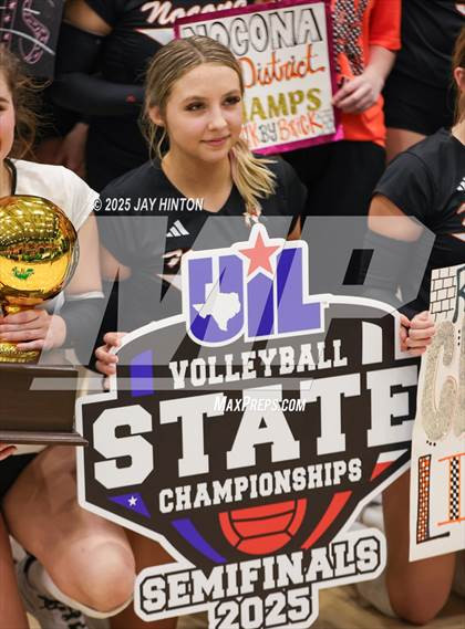 Thumbnail 1 in Nocona vs Whitewright (UIL 2A D1 Volleyball Semifinal) photogallery.