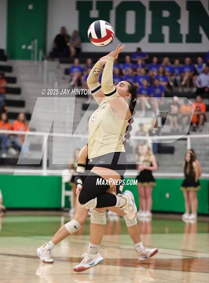 Thumbnail 1 in Nocona vs Whitewright (UIL 2A D1 Volleyball Semifinal) photogallery.