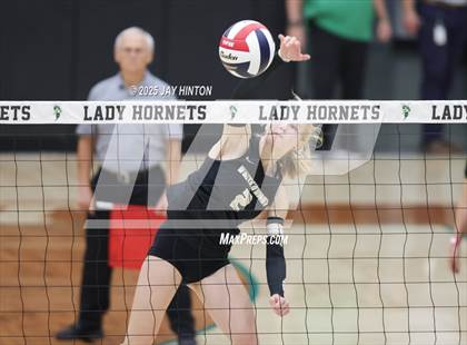 Thumbnail 1 in Nocona vs Whitewright (UIL 2A D1 Volleyball Semifinal) photogallery.