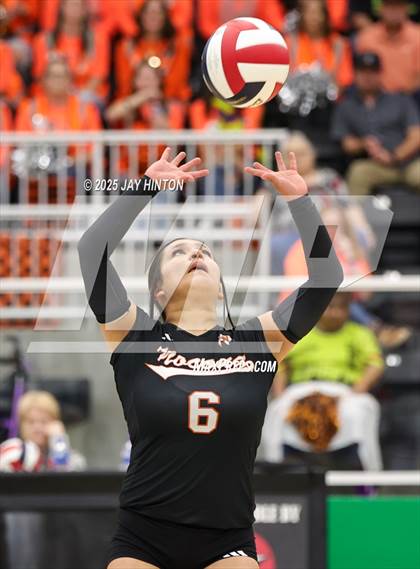 Thumbnail 2 in Nocona vs Whitewright (UIL 2A D1 Volleyball Semifinal) photogallery.