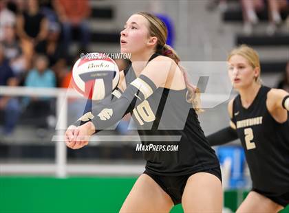 Thumbnail 3 in Nocona vs Whitewright (UIL 2A D1 Volleyball Semifinal) photogallery.