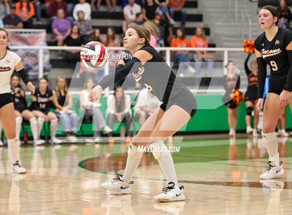 Thumbnail 3 in Nocona vs Whitewright (UIL 2A D1 Volleyball Semifinal) photogallery.
