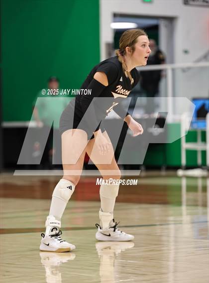 Thumbnail 3 in Nocona vs Whitewright (UIL 2A D1 Volleyball Semifinal) photogallery.