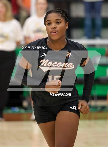 Thumbnail 3 in Nocona vs Whitewright (UIL 2A D1 Volleyball Semifinal) photogallery.
