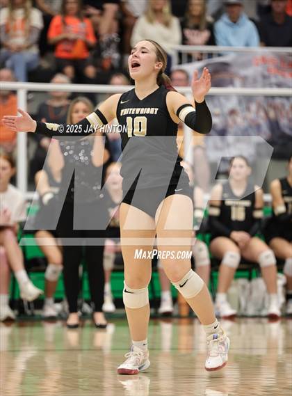Thumbnail 1 in Nocona vs Whitewright (UIL 2A D1 Volleyball Semifinal) photogallery.