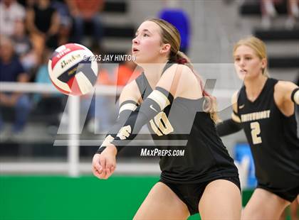 Thumbnail 2 in Nocona vs Whitewright (UIL 2A D1 Volleyball Semifinal) photogallery.